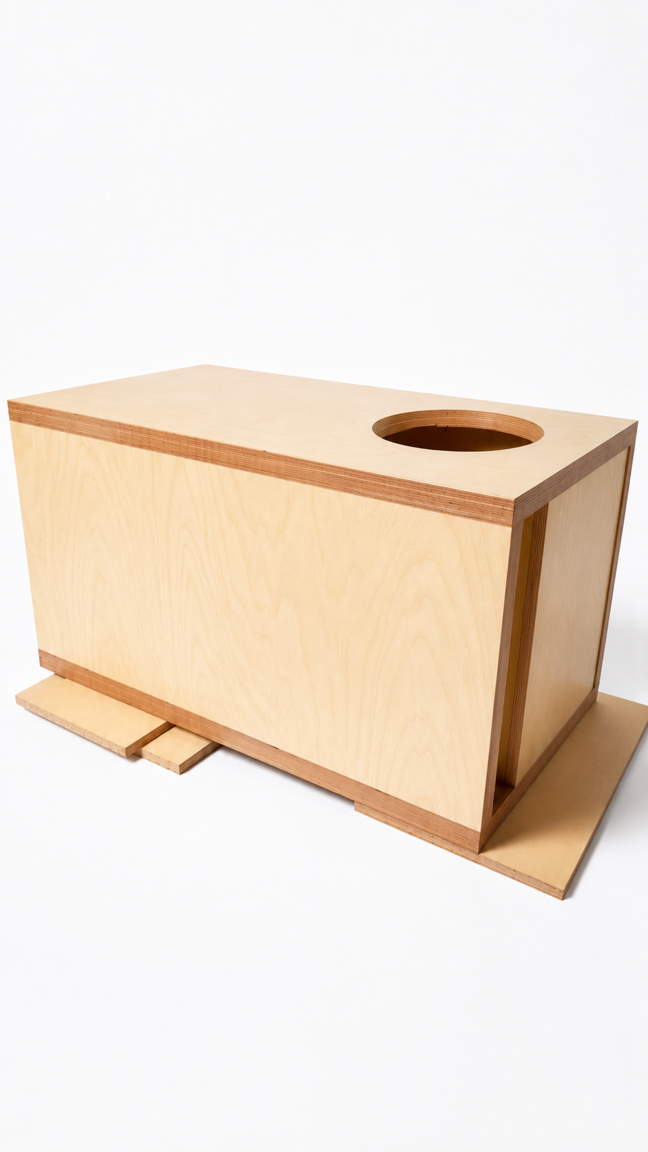 Rectangular birch enclosure with single driver cutout
